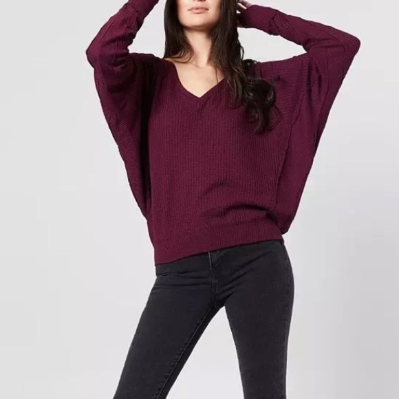 NWT Free People We The Free Santa Clara Thermal - Mulberry - Picture 2 of 5